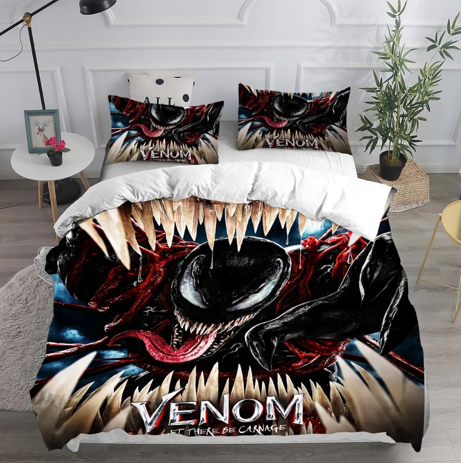 Personalized Venom Bedding Set Venom Super Hero Birthday Gifts Venom Quilt Bedding Set Mothers And Fathers Day Gift